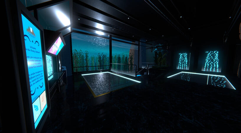 A view of the underwater aquarium inside Rocky Retreat.
