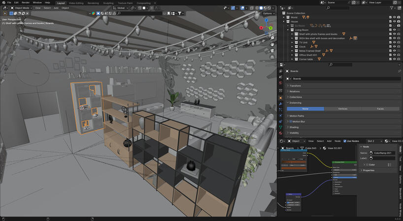 A technical view of the living room area from Stargazing.