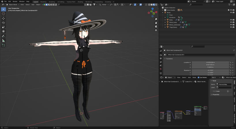 A showcase of my current avatar, a "Rindo" base avatar from JINGO CHANNEL, customized by me.