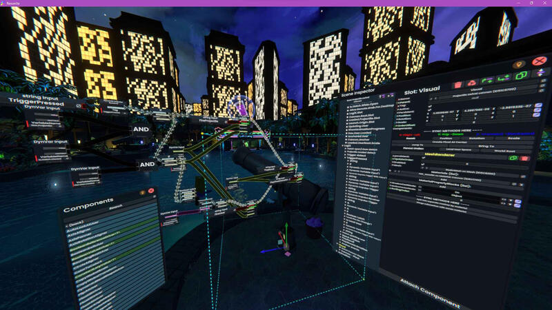 Here we can see the internals of the water cannon from Deep Dreams in Resonite.