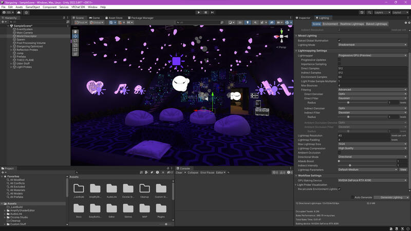 A technical overview of the Unity side of the Stargazing world.