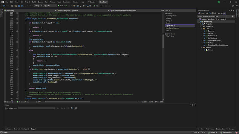 An overview of an async method that caches mesh data.