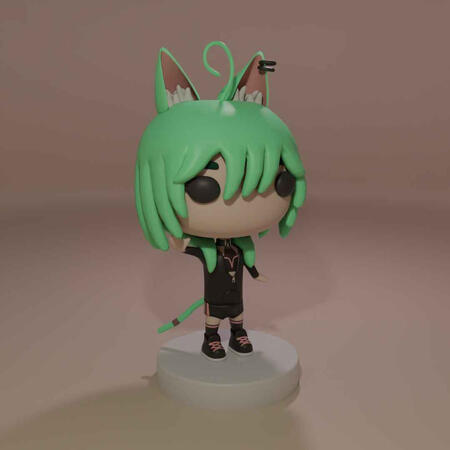 A small figurine of a VTuber known as MomoMischief.